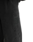 Vetements Track Pants Embroidered Biker Cross Stripe Washed-Out Black