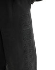Vetements Track Pants Embroidered Biker Cross Stripe Washed-Out Black