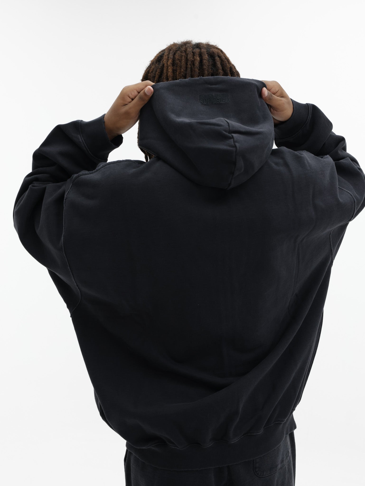 Vetements Jacket Fuck Everything Zip-Up With Hood Washed-Out Black