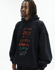 Vetements Hoodie 7 Sins Washed-Out Black