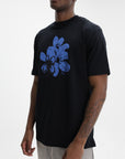Iceberg T-Shirt Blu Flower Print Black