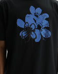 Iceberg T-Shirt Blu Flower Print Black