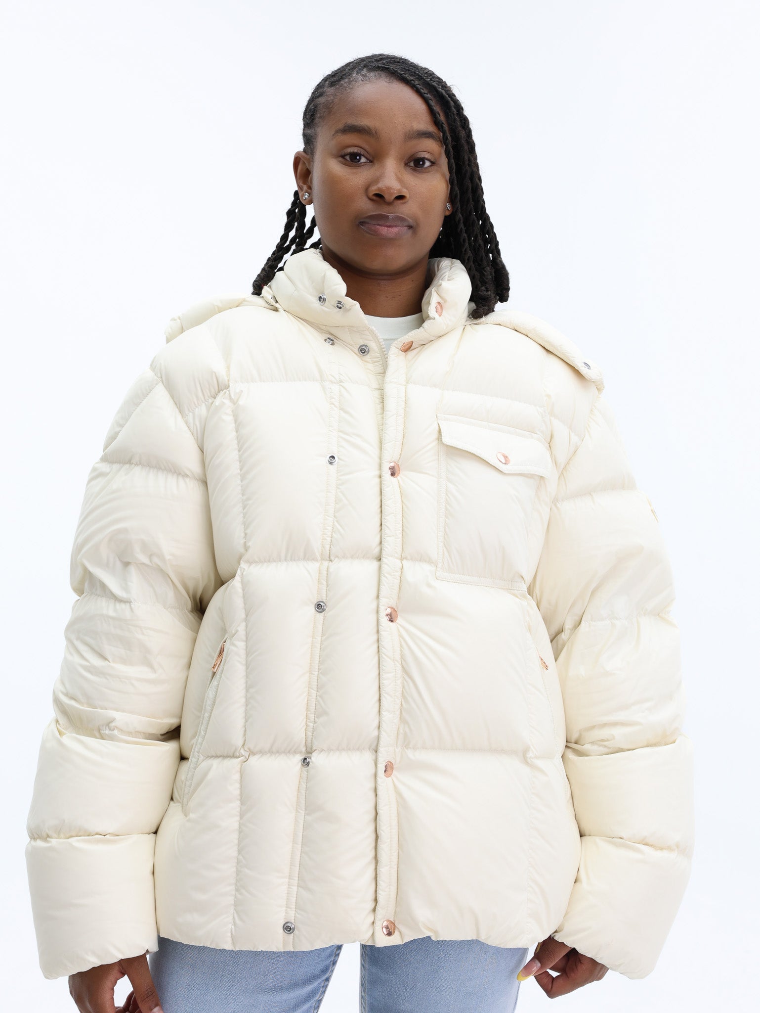 Moncler Jacket Serfanto Puffer Logo Off-White - AL Capone Premium