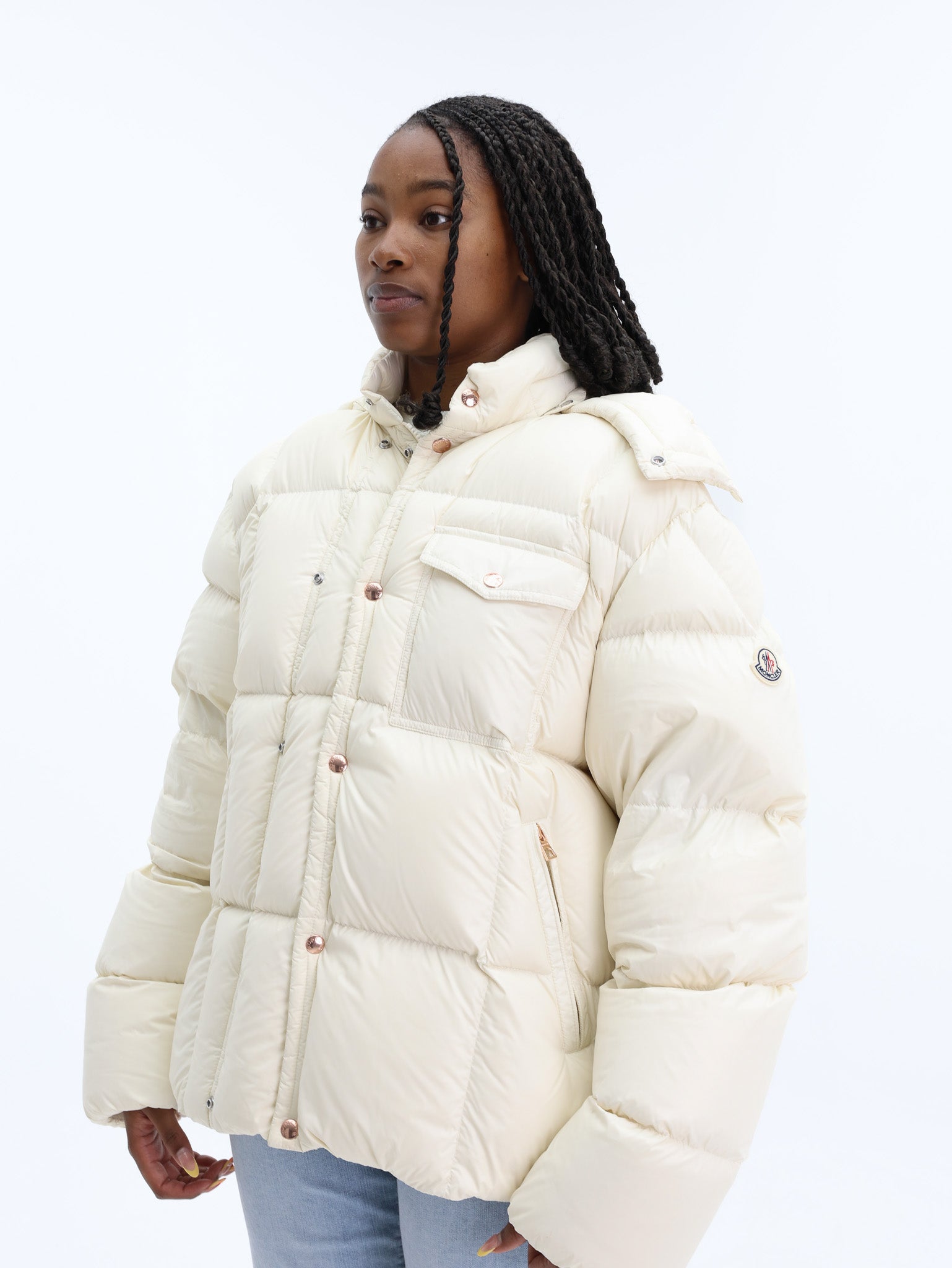 Moncler Jacket Serfanto Puffer Logo Off-White - AL Capone Premium