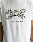 Iceberg Jeans T-Shirt Wolf Print Ibj White