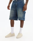 Vetements Shorts Hip Hop Cargo Denim Navy