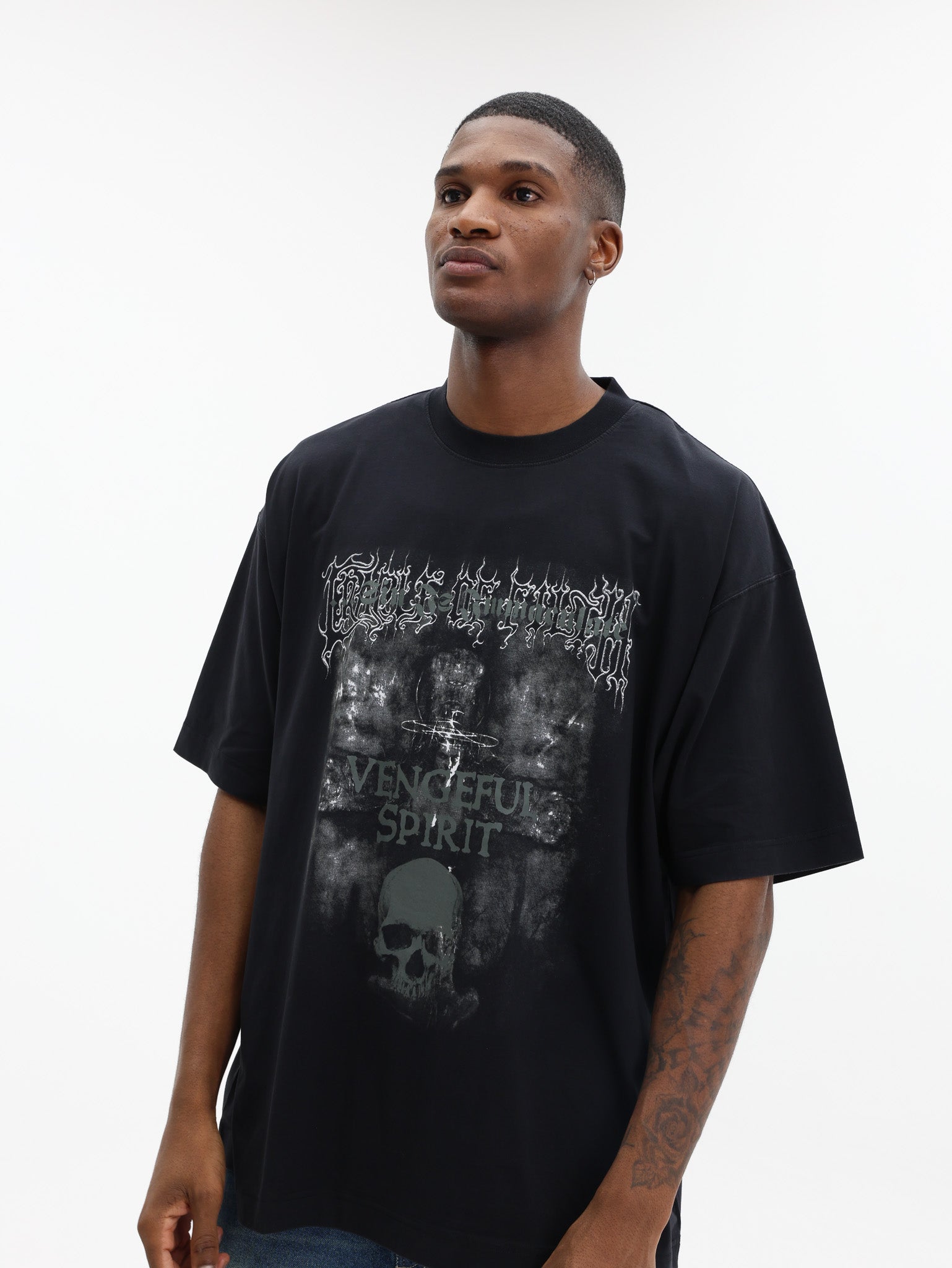 Vetements T-Shirt Cof Vengeful Spirit Oversized Black - AL Capone