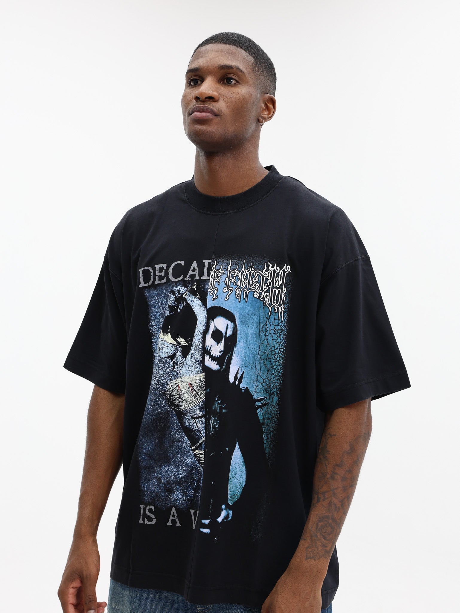 Vetements T-Shirt Cof Cut-Up Oversized Black - AL Capone Premium
