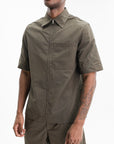 Givenchy Shirt Zipped Ss Collared Brown