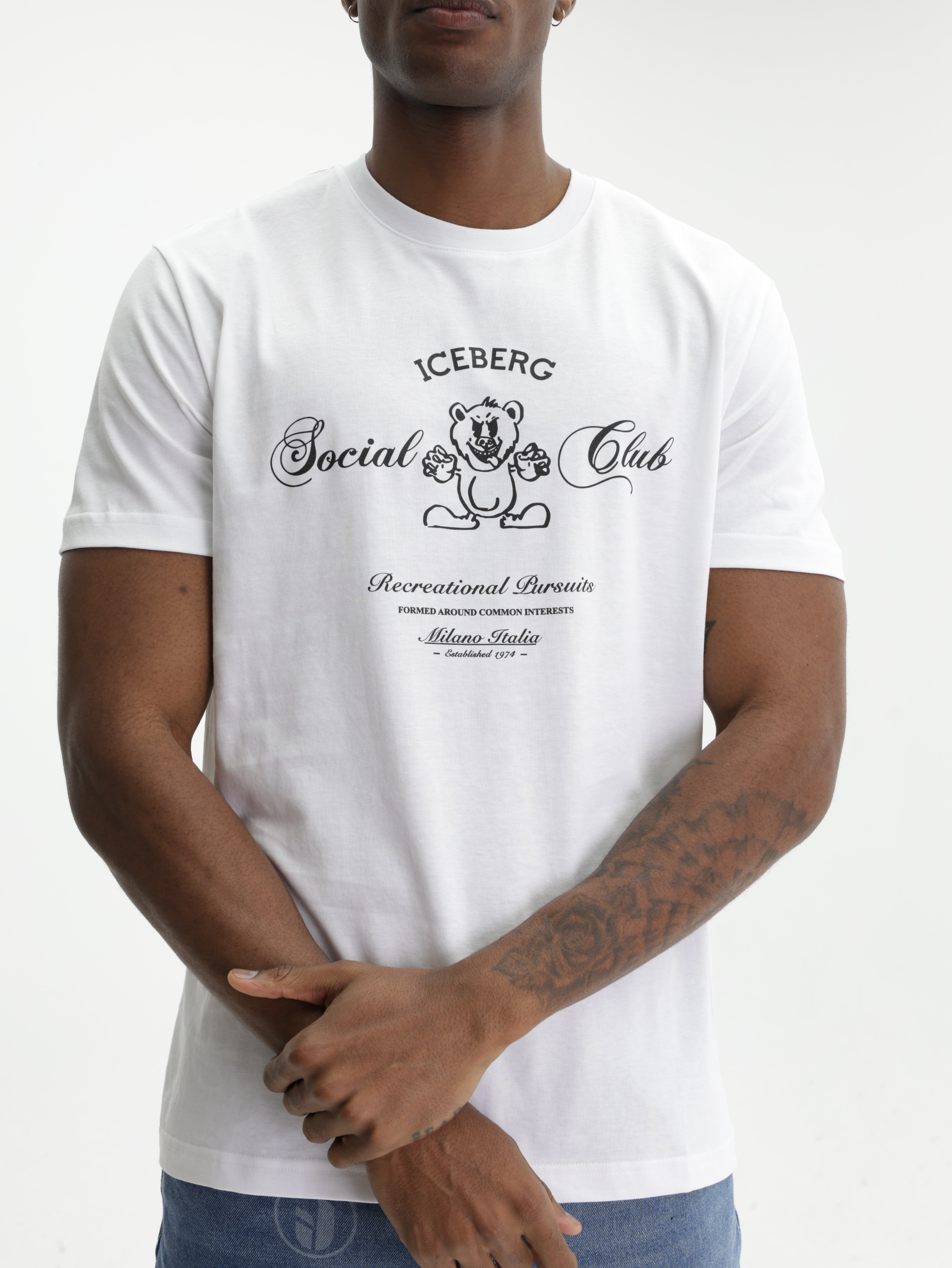 Iceberg T-Shirt Social Club Print White - AL Capone Premium