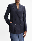 Givenchy Jacket Pinstripe Oversized Navy