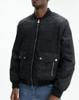 Iceberg Jeans Jacket Silver Zip Cuffed Black