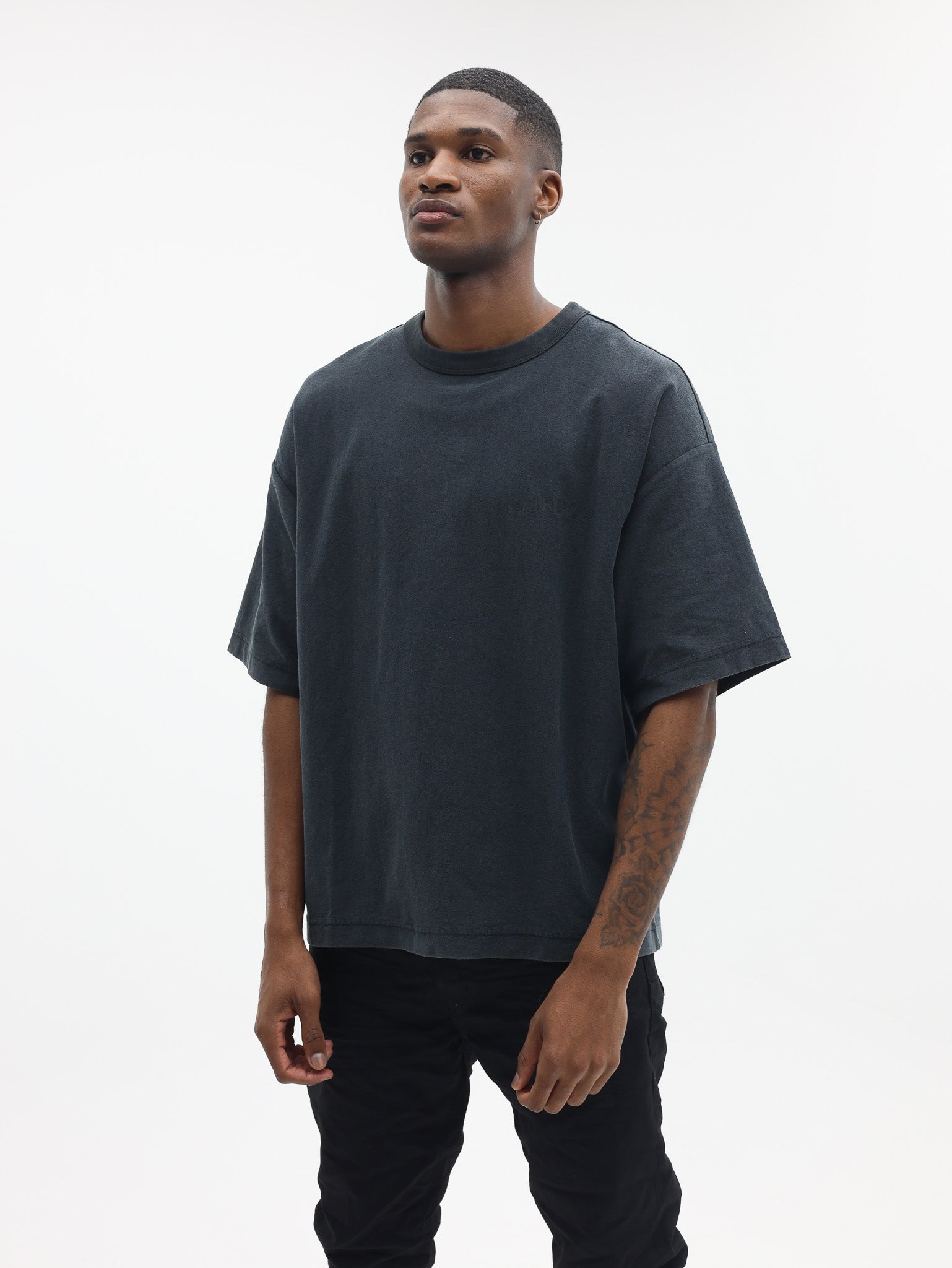 Purple T-Shirt Black-AL Capone Premium