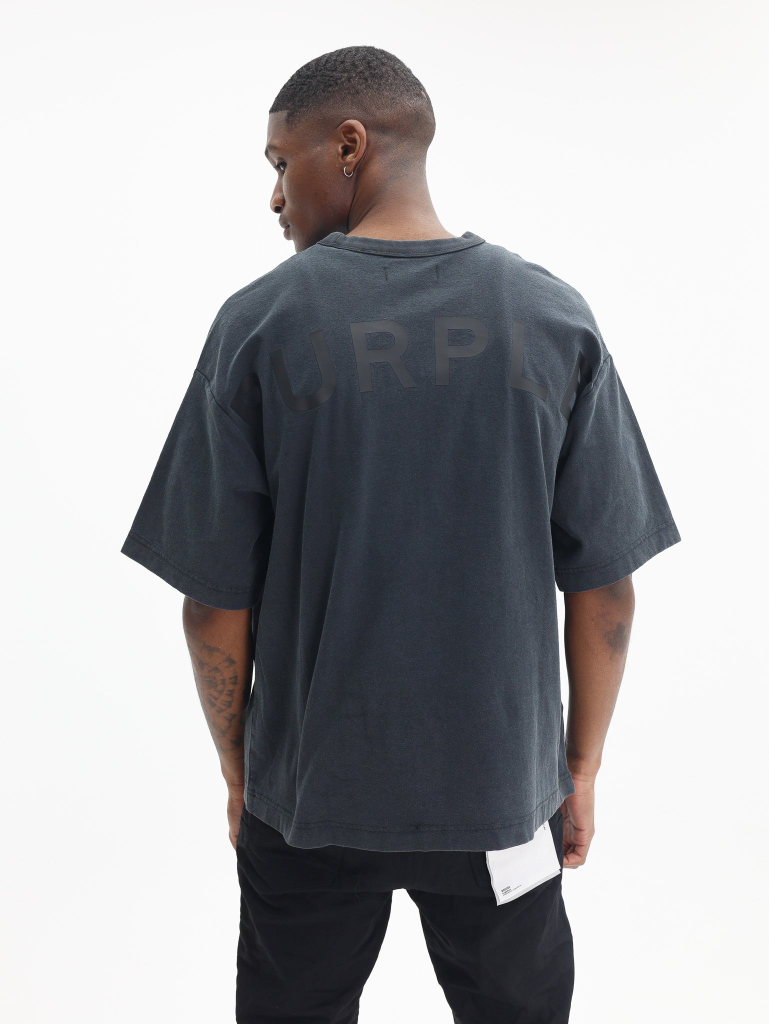 Purple T-Shirt Black-AL Capone Premium