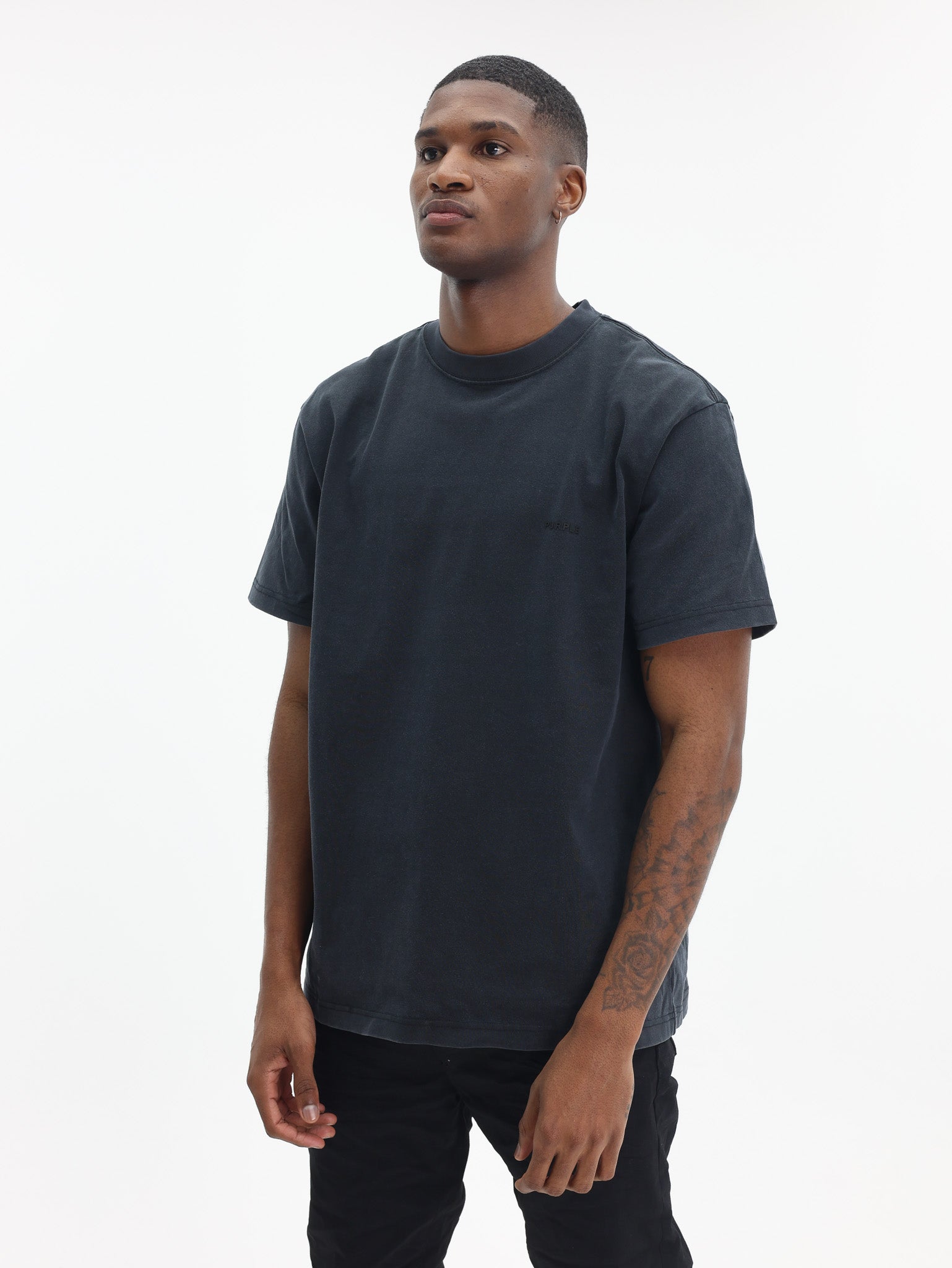 Purple T-Shirt Oversize Black-AL Capone Premium