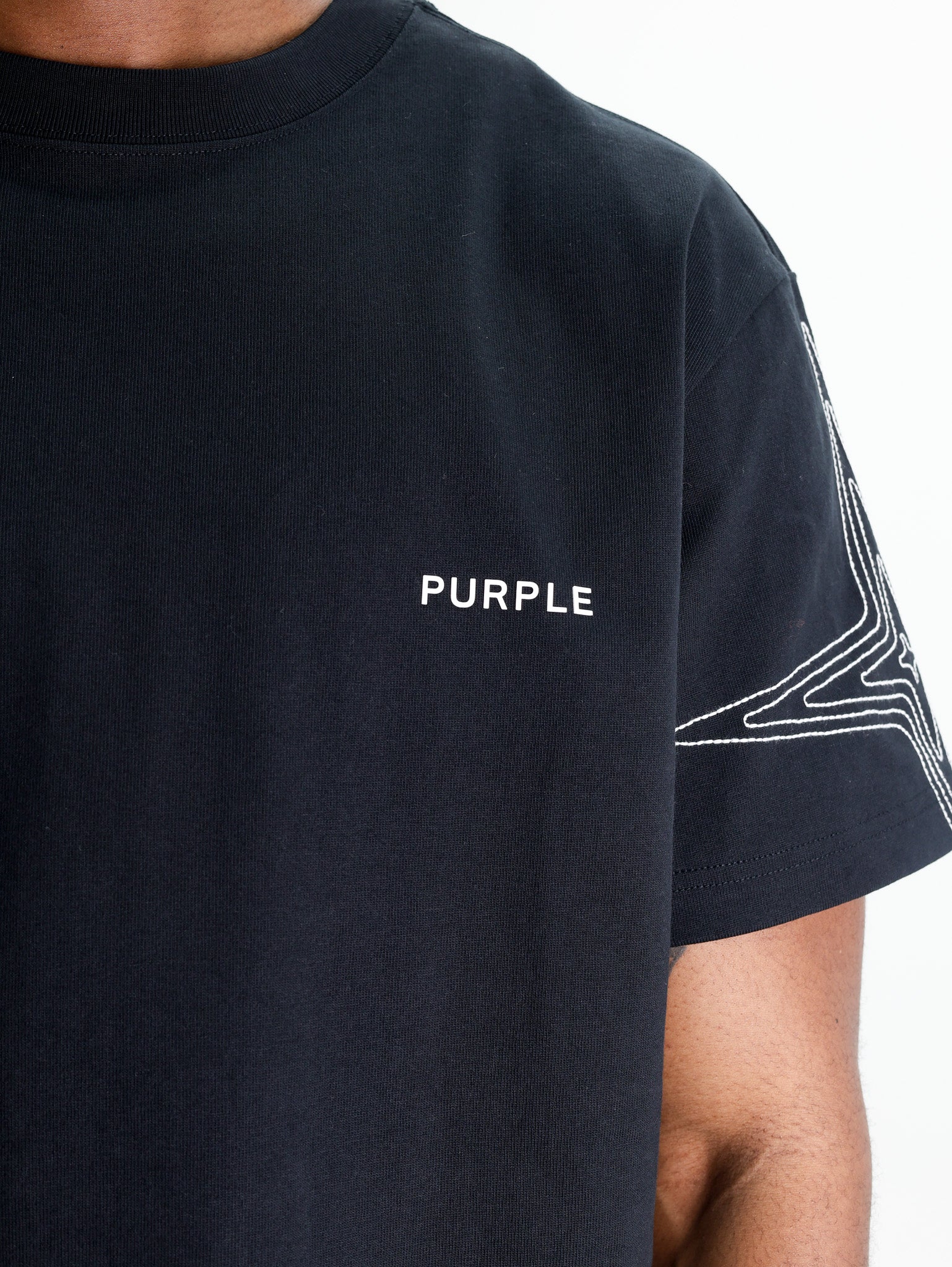 Purple T-Shirt Logo Black-AL Capone Premium