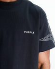 Purple T-Shirt Logo Black-AL Capone Premium