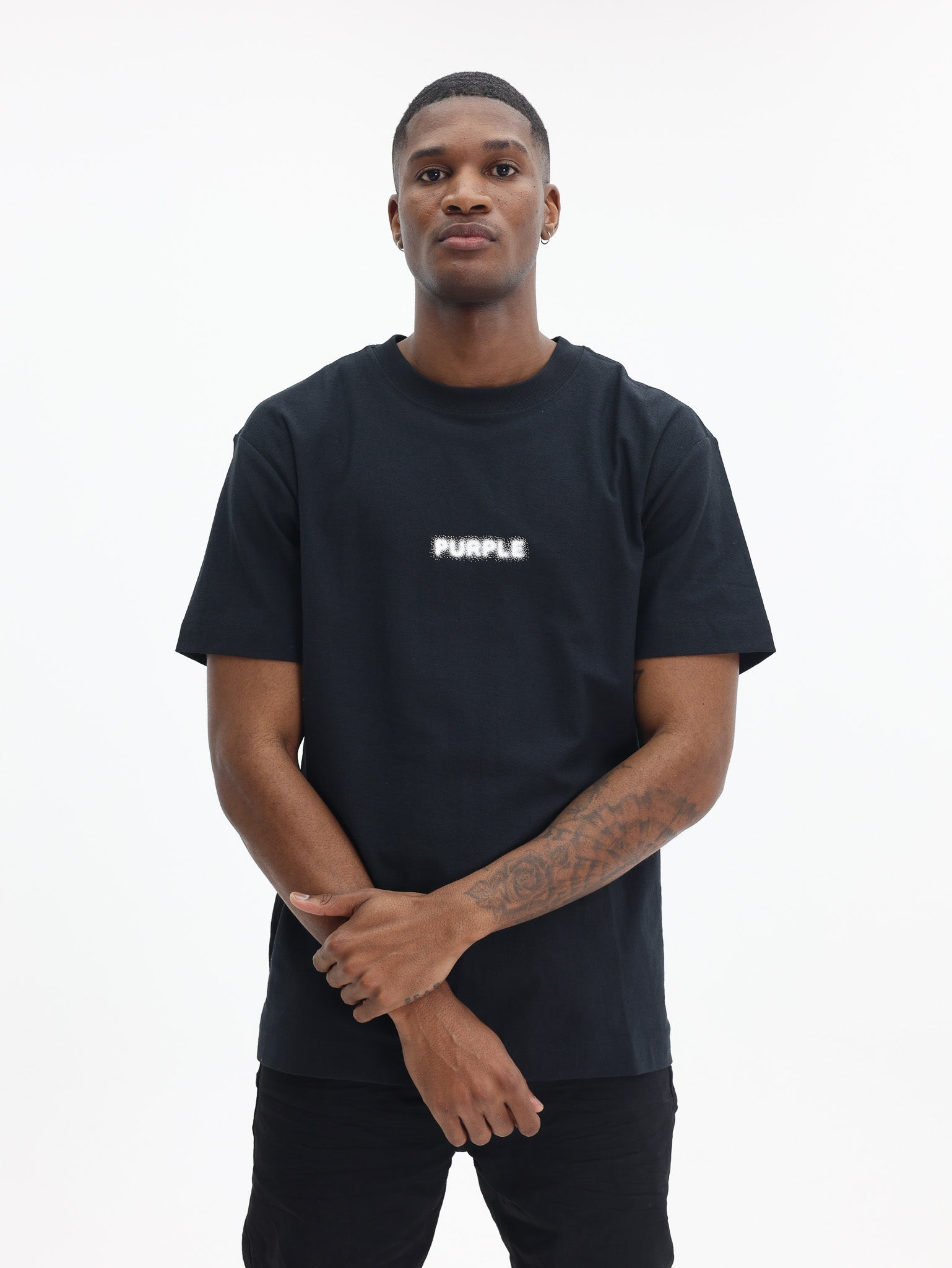 Purple T-Shirt Textured Black-AL Capone Premium