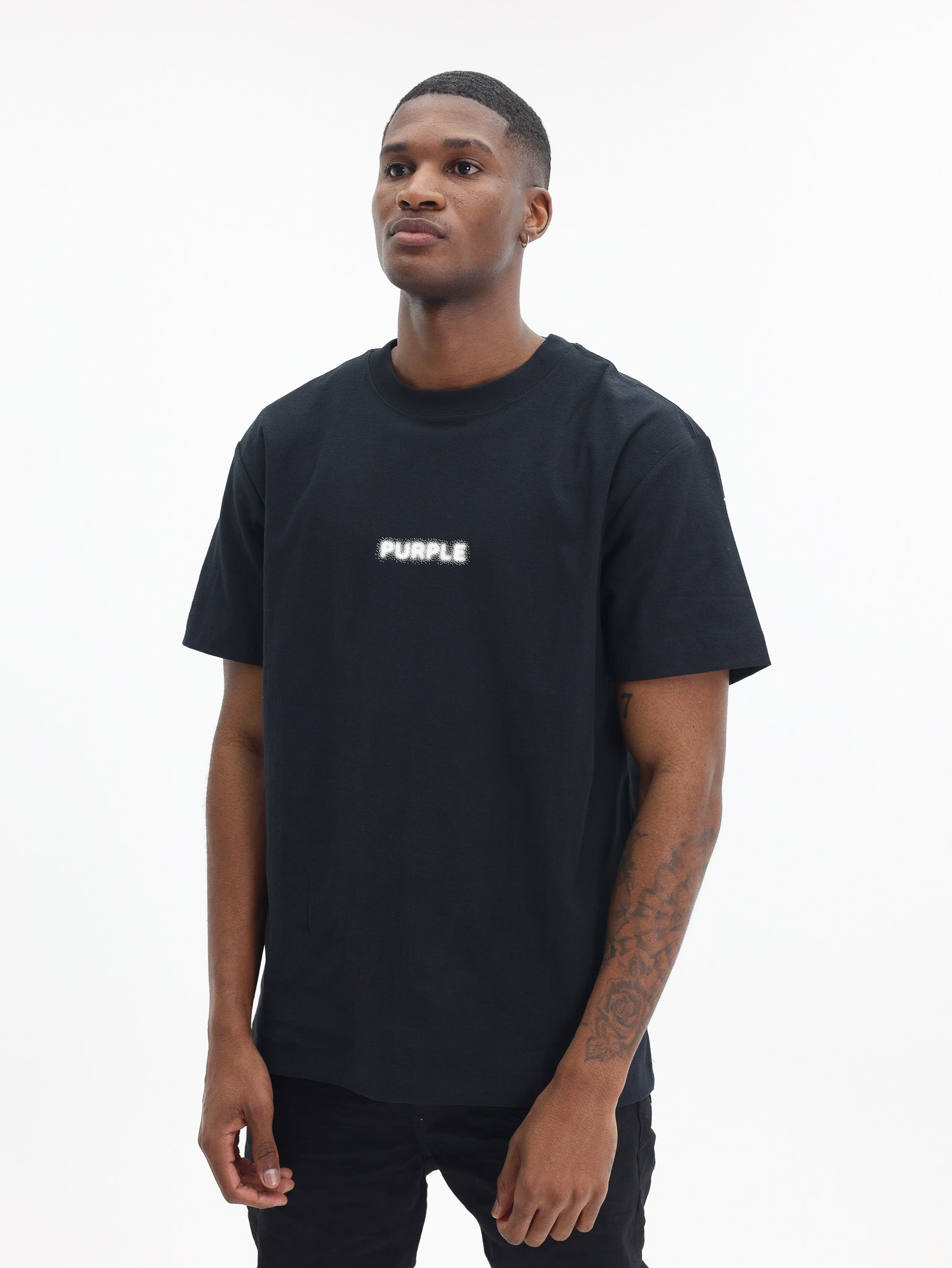 Purple T-Shirt Textured Black-AL Capone Premium