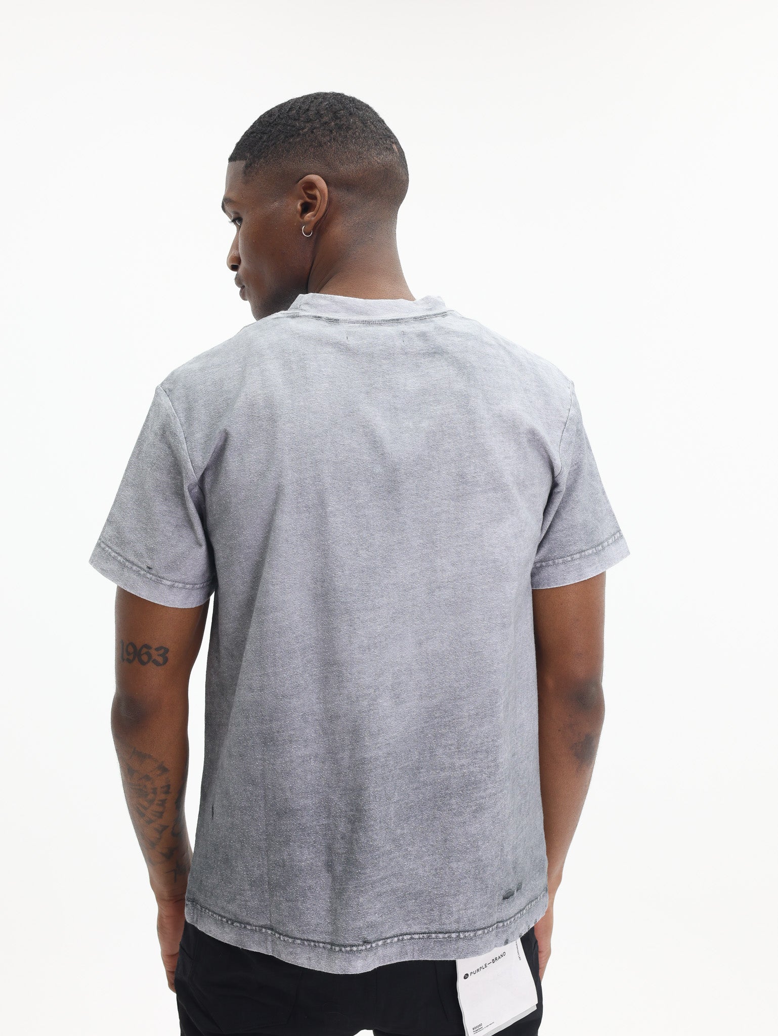 Purple T-Shirt Textured Grey-AL Capone Premium