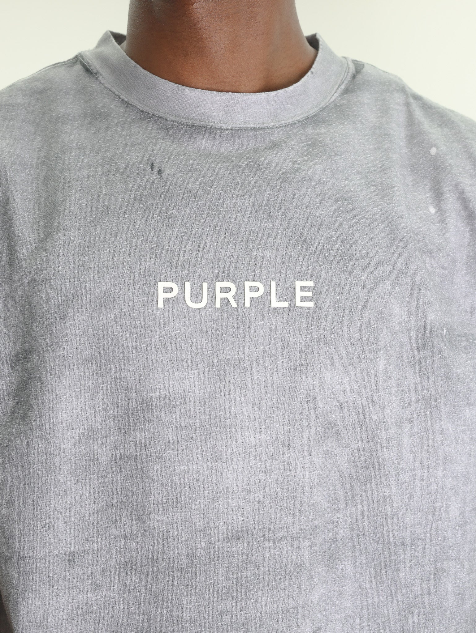 Purple T-Shirt Textured Grey-AL Capone Premium