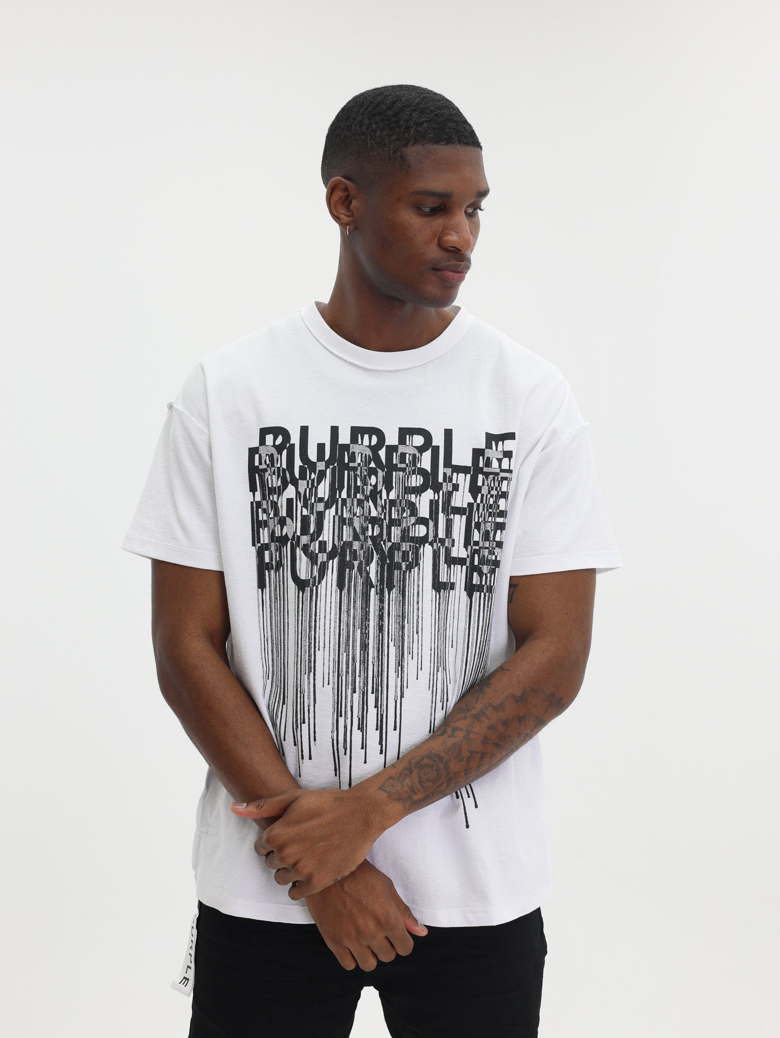 Purple T-Shirt Textured Inside Out White-AL Capone Premium