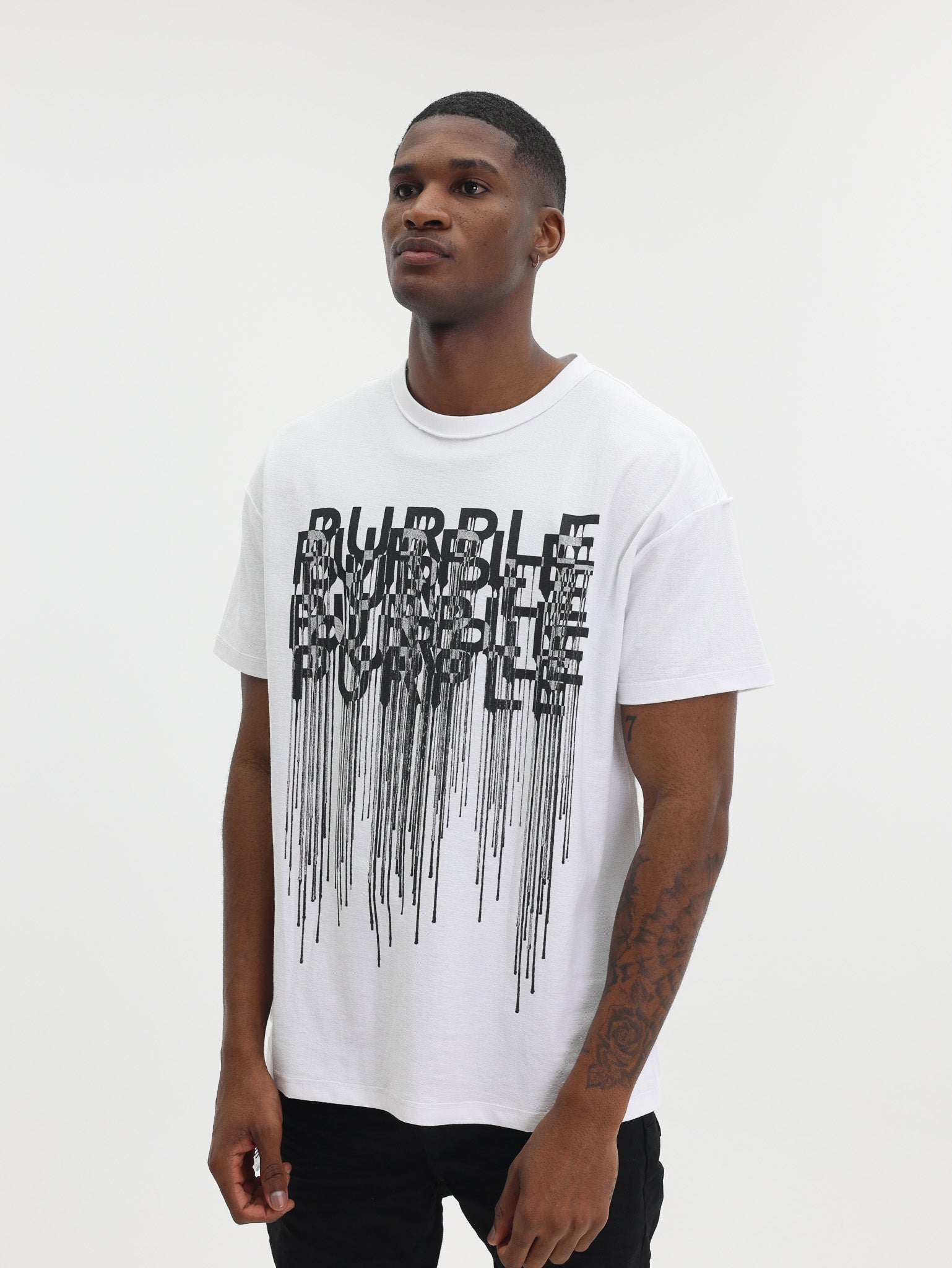 Purple T-Shirt Textured Inside Out White-AL Capone Premium