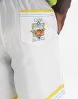 Casablanca Shorts Tennis Silk Flower Court Icon White