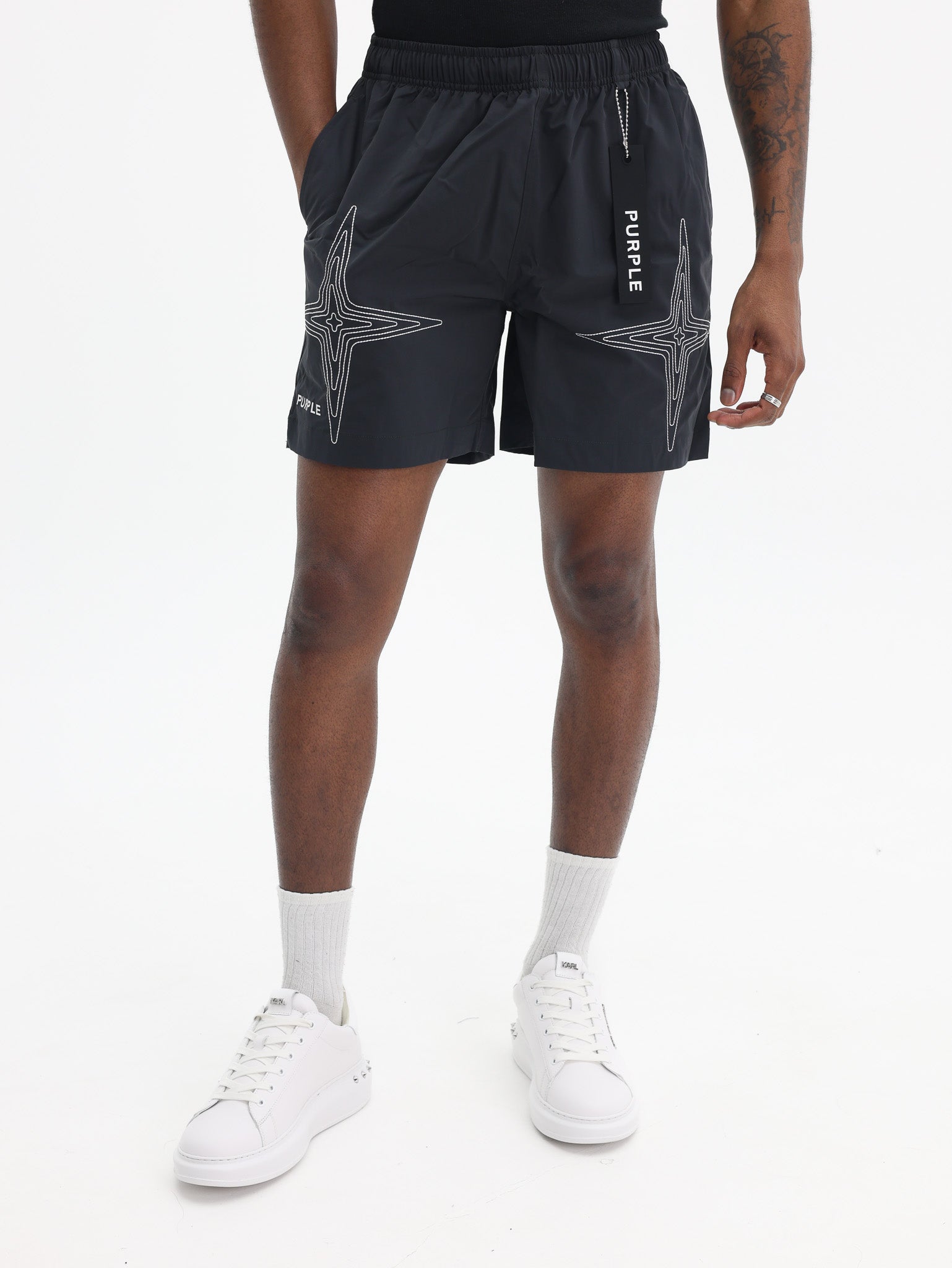 Purple Shorts All Round Black-AL Capone Premium