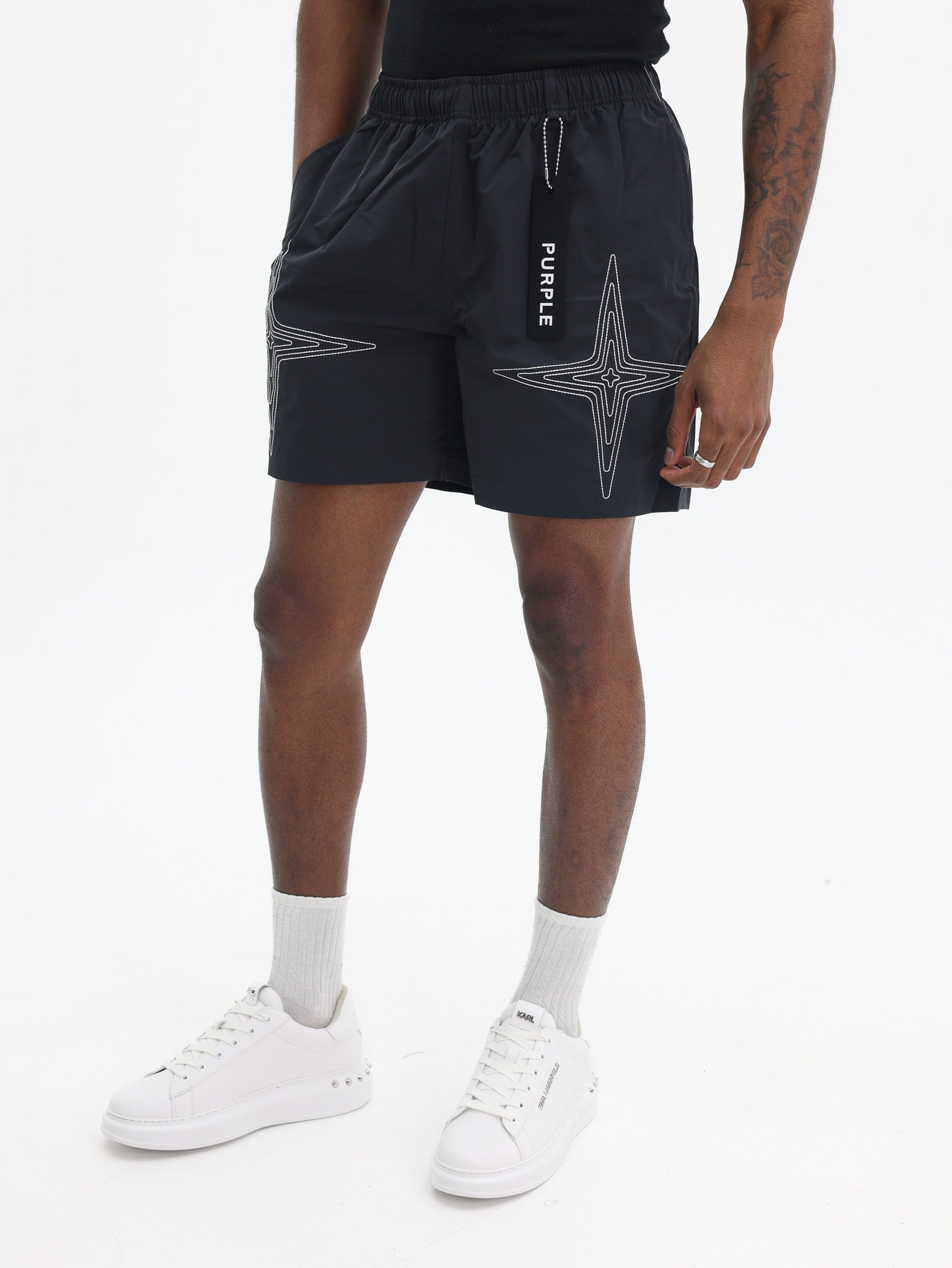 Purple Shorts All Round Black-AL Capone Premium