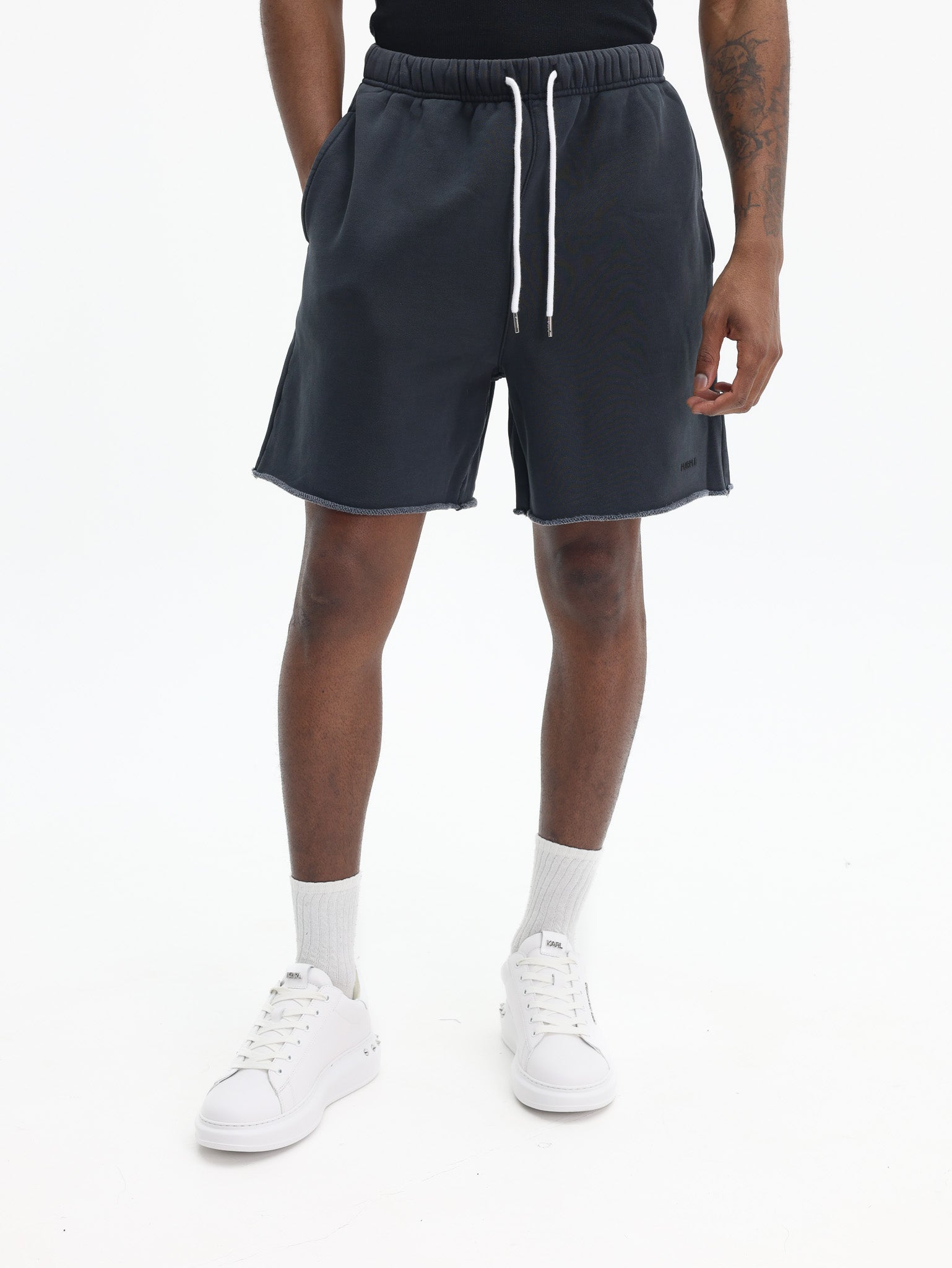 Purple Shorts Fleece Black-AL Capone Premium