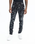 Purple Jeans Skinny Grunge Print Black