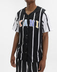 Karl Kani Shirt Serif Striped Baseball Black-White