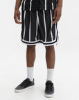 Karl Kani Shorts Striped Mesh Black-White