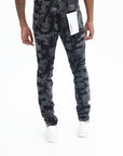 Purple Jeans Skinny Grunge Print Black