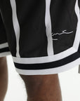 Karl Kani Shorts Striped Mesh Black-White
