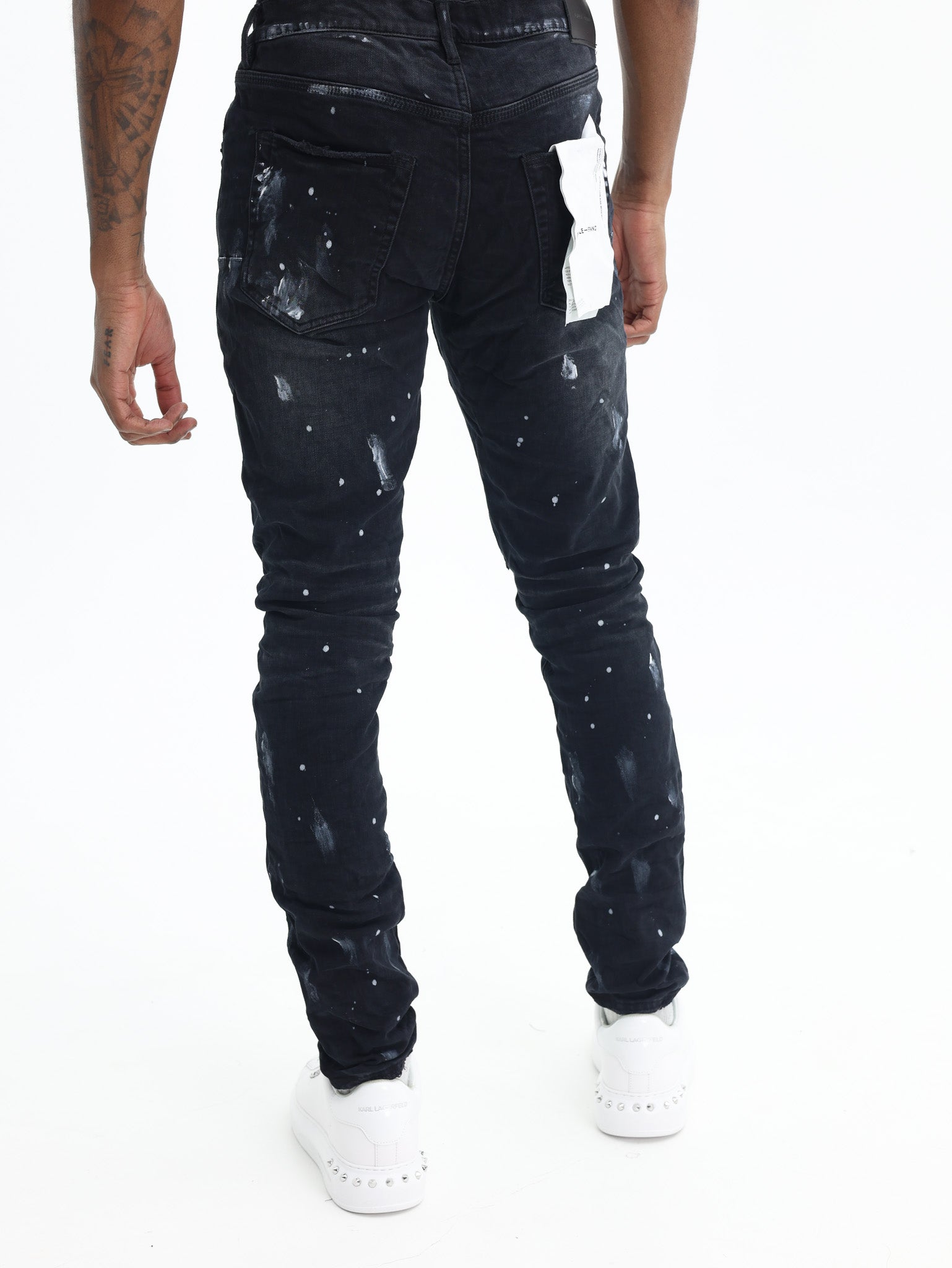 Purple Jeans Resin Knee Slit Black-AL Capone Premium