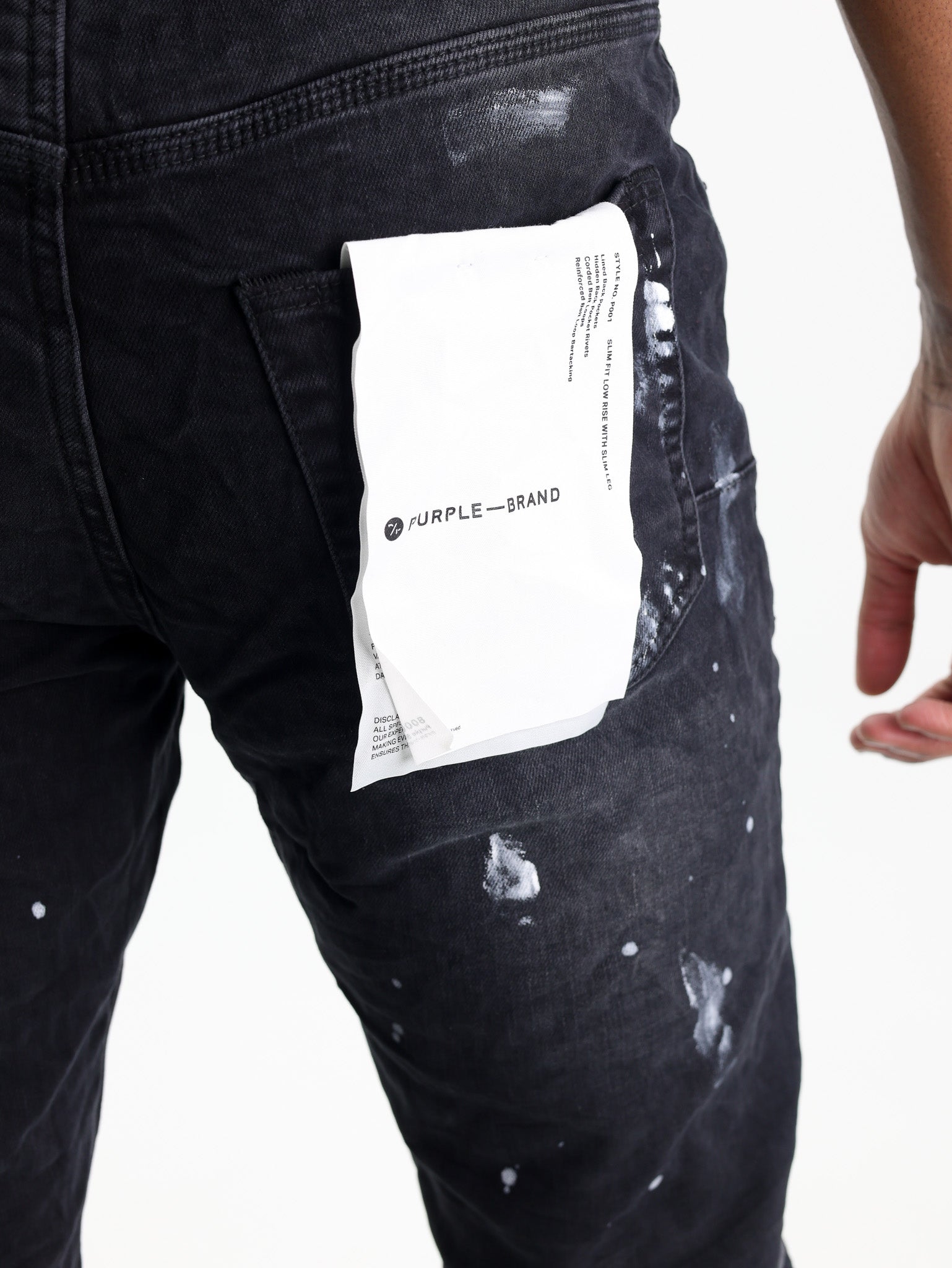 Purple Jeans Resin Knee Slit Black-AL Capone Premium