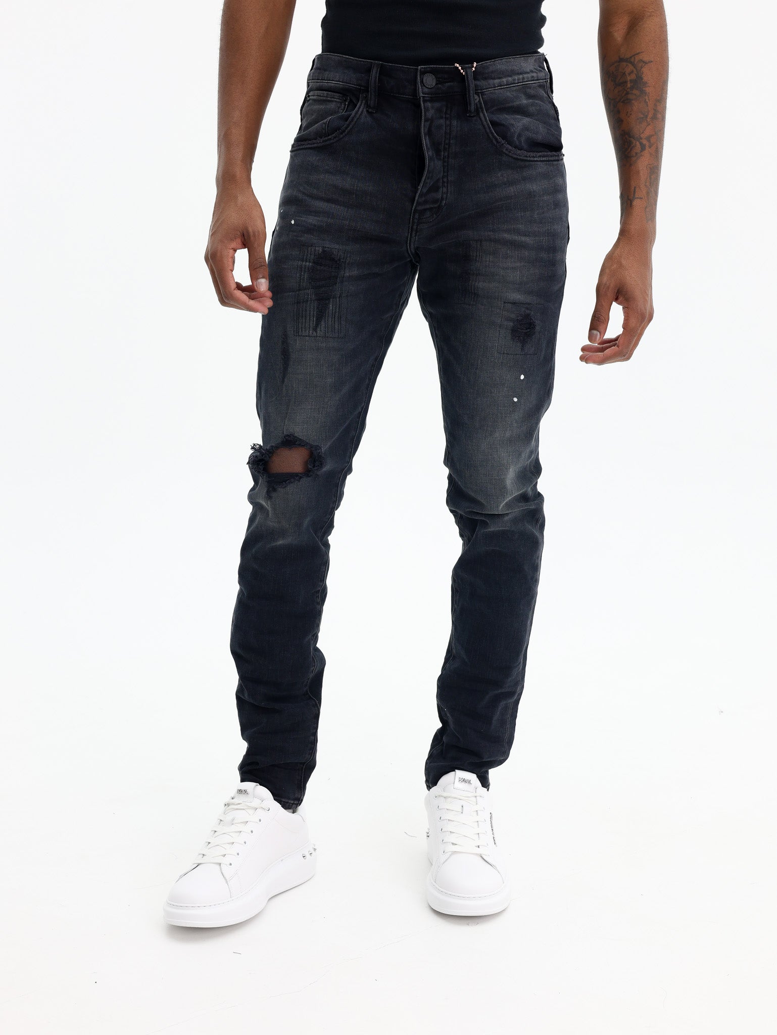 Purple Jeans Drop Fit Mid Rise Black-AL Capone Premium
