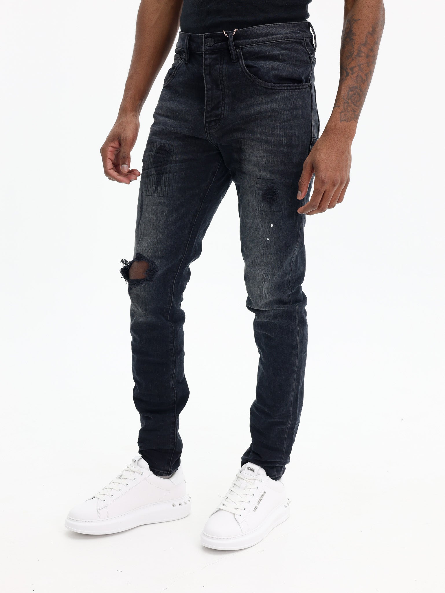 Purple Jeans Drop Fit Mid Rise Black-AL Capone Premium