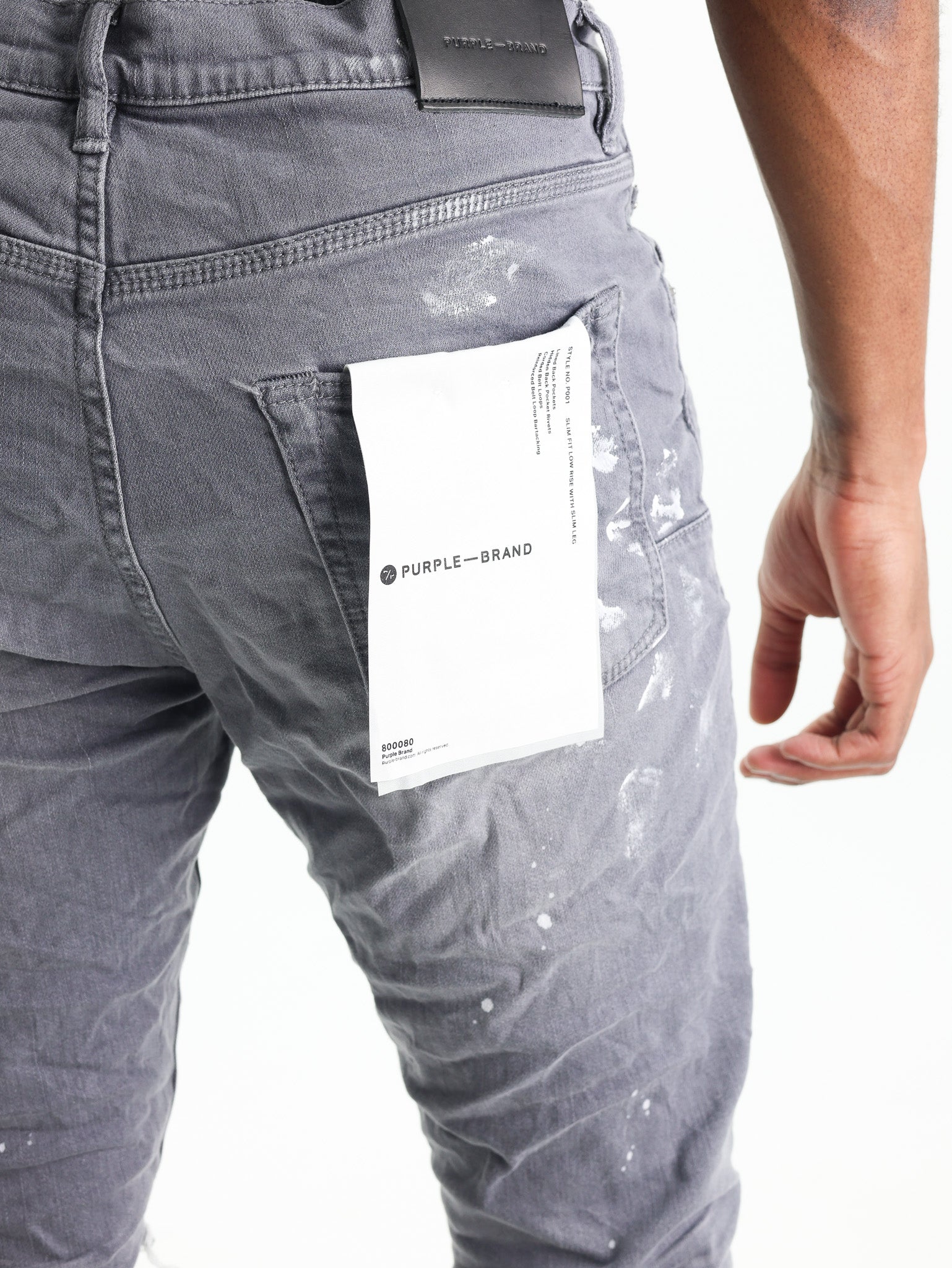 Purple Jeans Worn Knee Slit Grey-AL Capone Premium