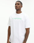Capone T-Shirt Logo White-Aqua