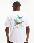 Capone T-Shirt Logo White-Aqua