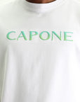Capone T-Shirt Logo White-Aqua