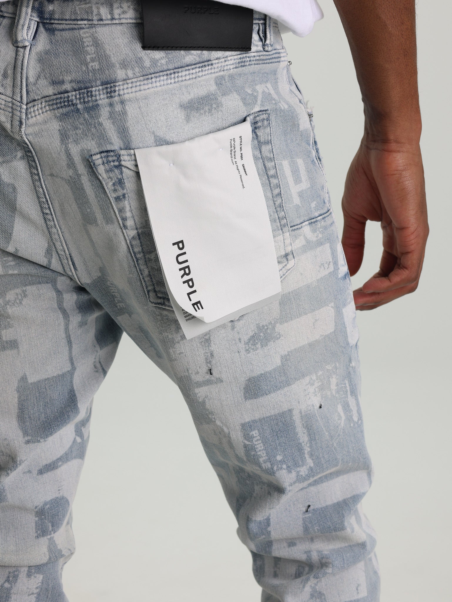 Purple Jeans Skinny Grunge Print Light Indigo-AL Capone Premium