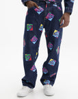 Ice Cream Jeans Running Dog Tile Indigo