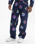 Ice Cream Jeans Running Dog Tile Indigo