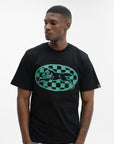 Ice Cream T-Shirt Checker Running Dog Black