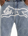 Ice Cream Jeans Check Lined Vintage Wash Blue