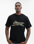 Ice Cream T-Shirts Woodland Camo Running Dog Black